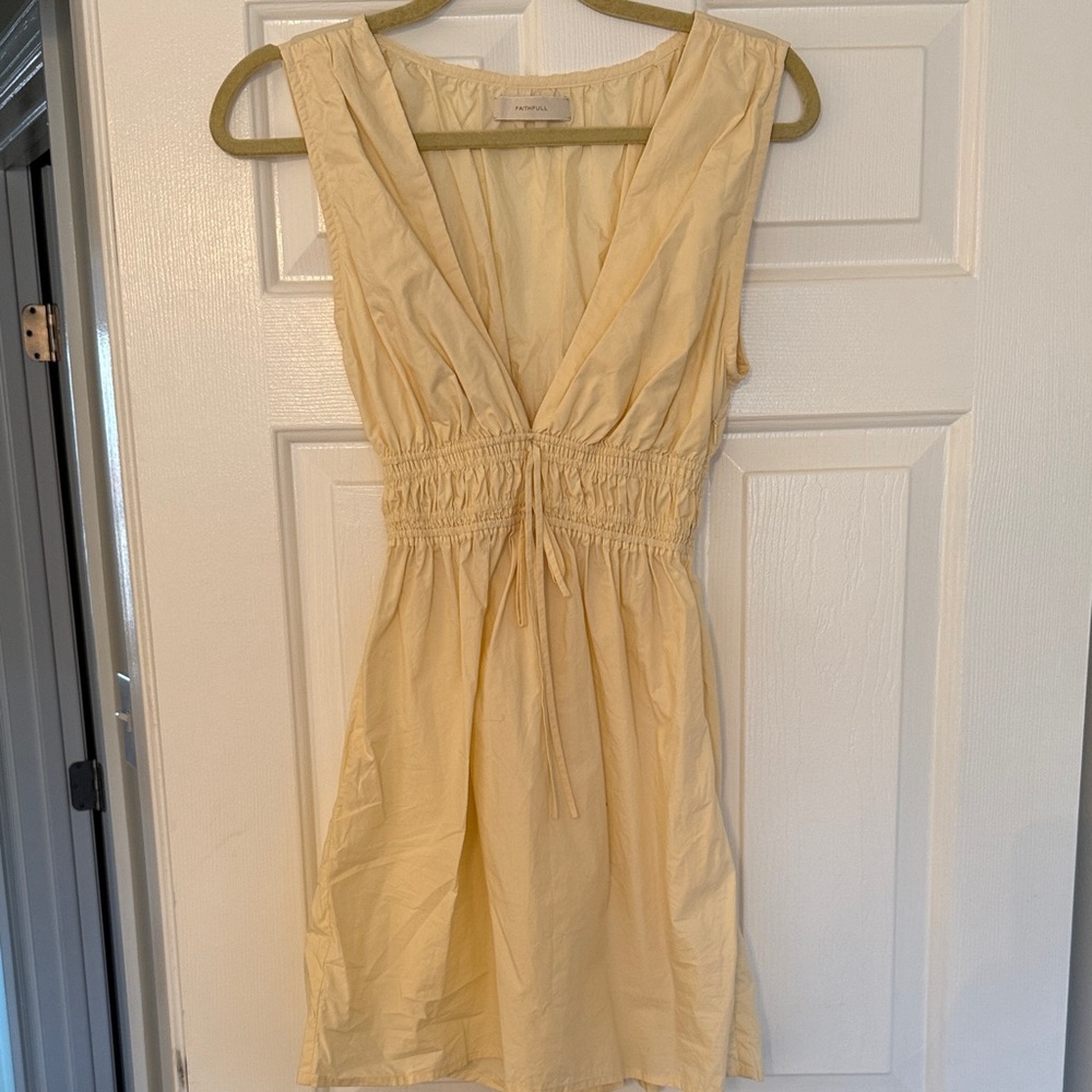 Faithfull the Brand Light Yellow Mini Dress